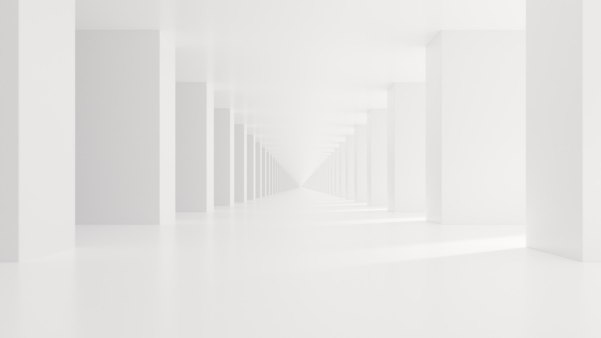 3d render of abstract white futuristic tunnel architecture.