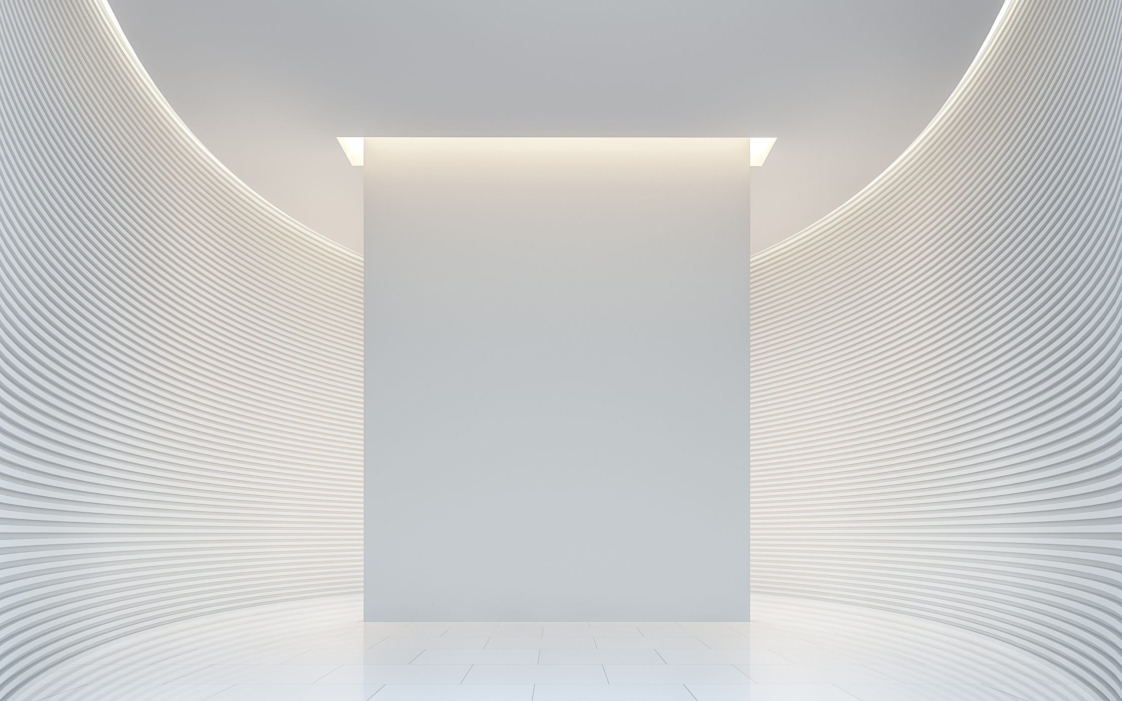 mpty white room modern space interior 3d render