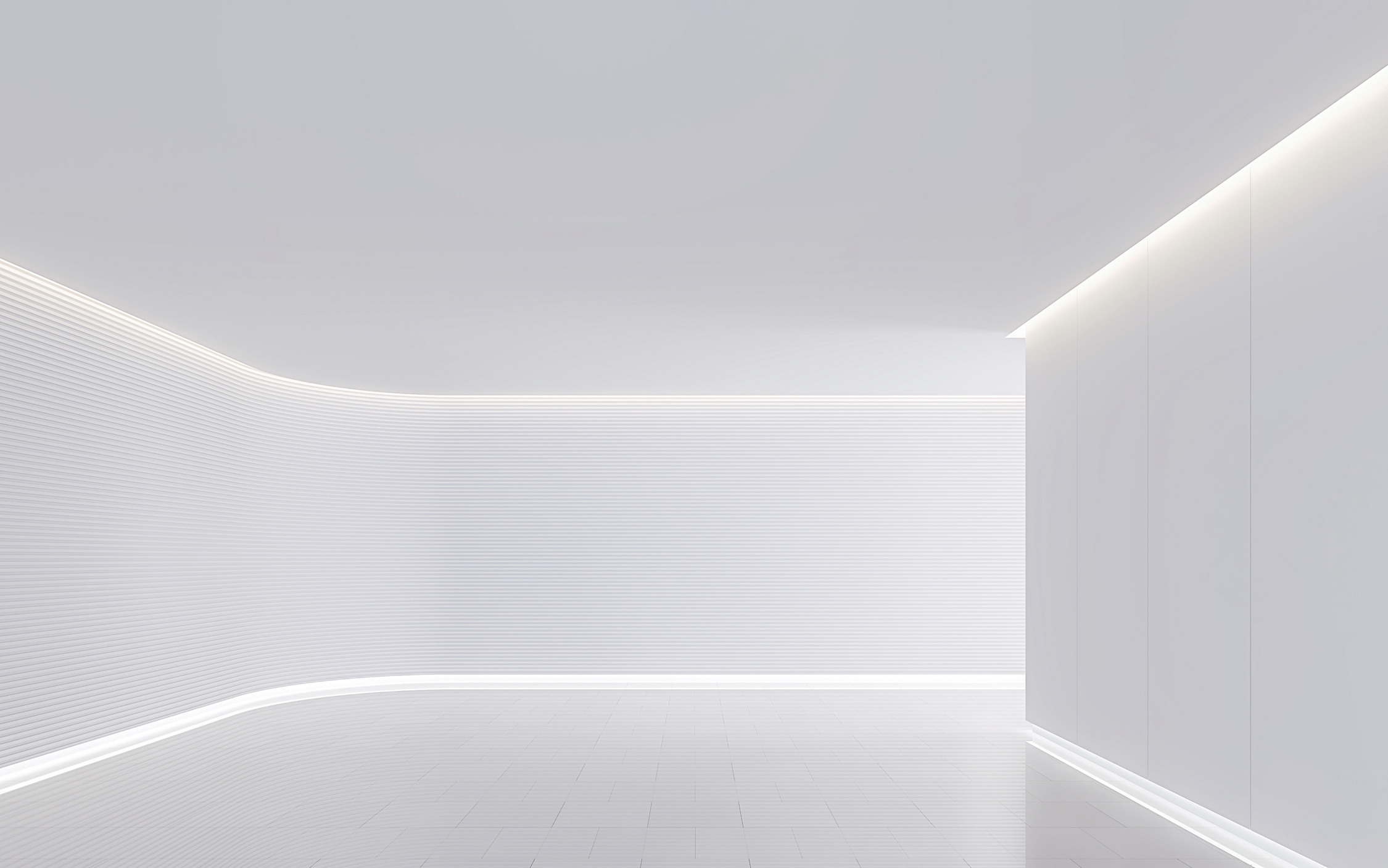 3D Minimal Empty White Room