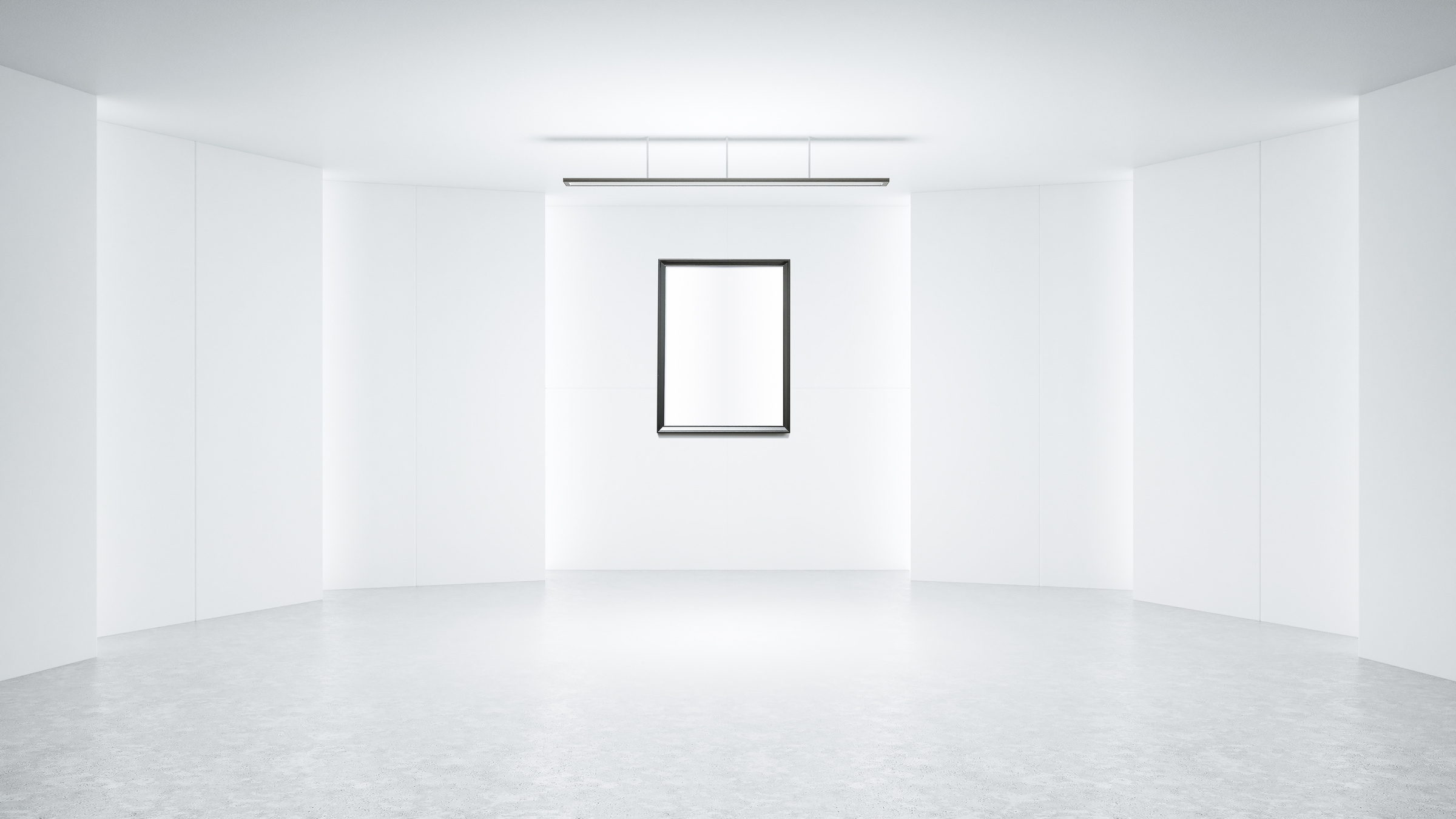 Bright Minimalist Room With Empty Frame